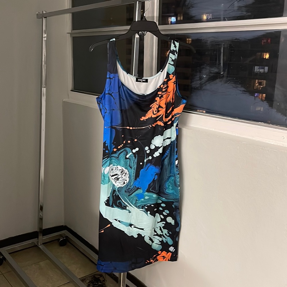 NWOT Chic Me 2XL Beautiful Abstract Tank style dress